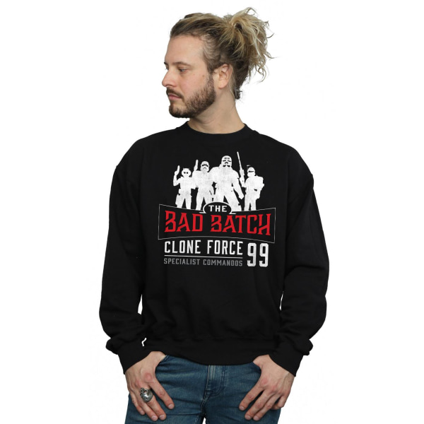 Star Wars Mens The Bad Batch Clone Force 99 Sweatshirt 4XL Svart Black 4XL