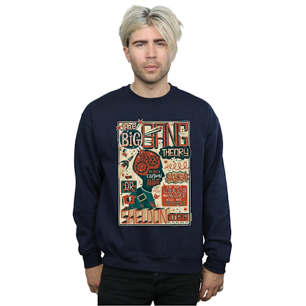 Big Bang Theory Herr Infografisk Poster Sweatshirt M Marinblå Navy Blue M