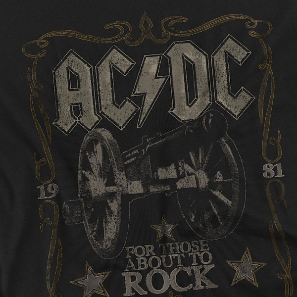 AC/DC Herr Rock Label T-Shirt 5XL Svart Black 5XL