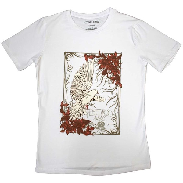 Fleetwood Mac Dam T-shirt för kvinnor/damer, vit, storlek M White M