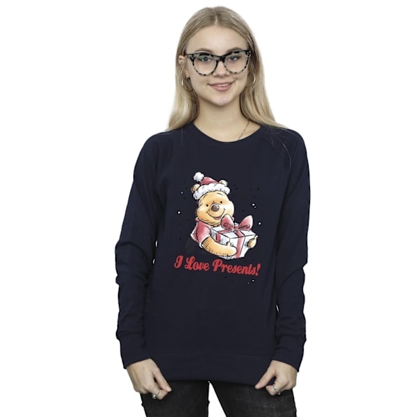 Disney Dam/Kvinnor Winnie The Pooh Love Presents Sweatshirt M Navy Blue M