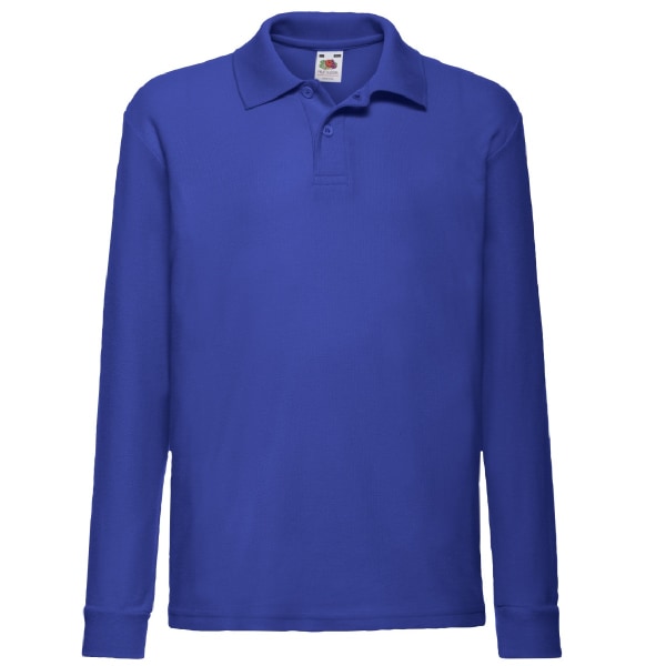 Fruit Of The Loom Childrens Long Sleeve 65/35 Pique Polo / Chil Royal 7-8