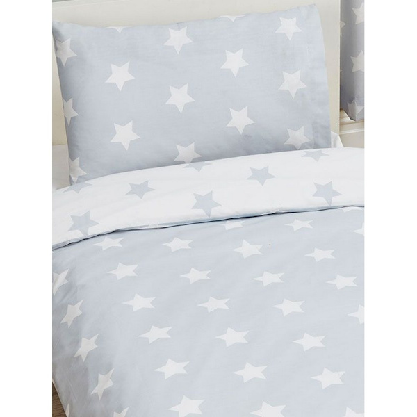 Bedding & Beyond Stars Påslakan Set Dubbel Grå/Vit Grey/White Double