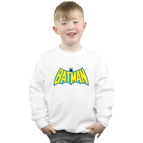 DC Comics Boys Batman Retro Logo Sweatshirt 9-11 år Vit White 9-11 Years