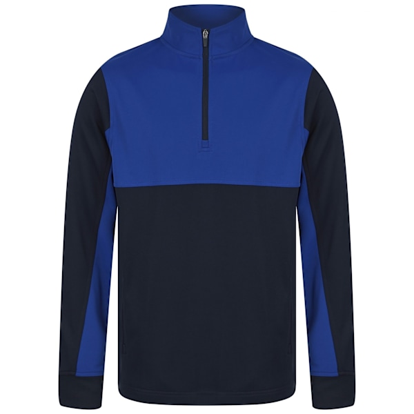 Finden & Hales Barn/Flickor Kvart Zip Spårtopp 9-10 År Navy/Royal Blue 9-10 Years