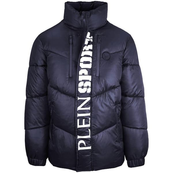 Plein Sport Herr Logotyp Vadderad Jacka M Marinblå Navy Blue M