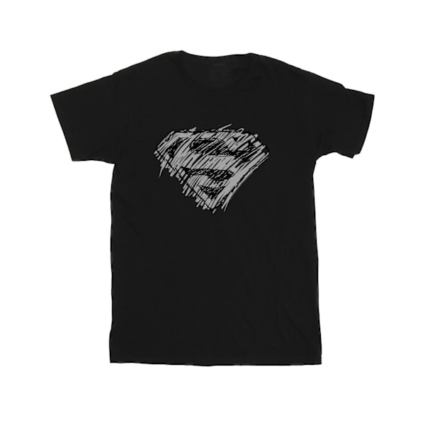 DC Comics Boys Superman Logo Sketch T-Shirt 12-13 år Svart Black 12-13 Years