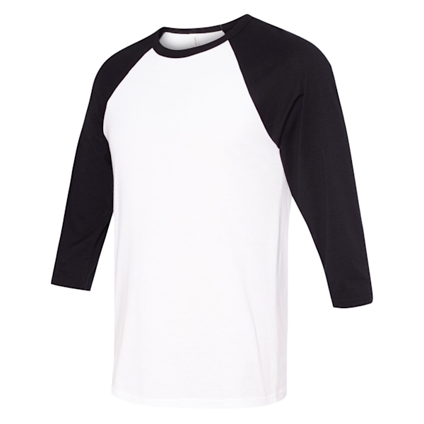 Canvas Herr 3/4 Ärms Baseboll T-Shirt XL Vit/Svart White/Black XL