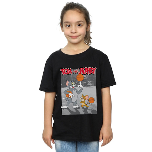 Tom och Jerry Girls Basket Buddies Bomull T-shirt 9-11 år Black 9-11 Years