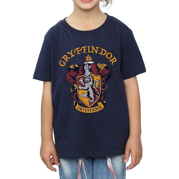 Harry Potter T-shirt i bomull för flickor, Gryffindor, 9-11 år, marinblå Navy Blue 9-11 Years