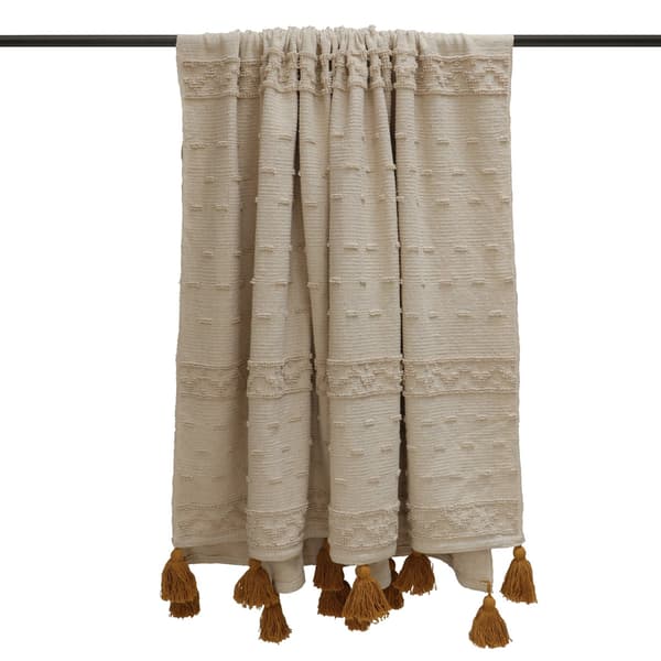 Furn Throw One Size Ockragul/Beige Ochre Yellow/Beige One Size