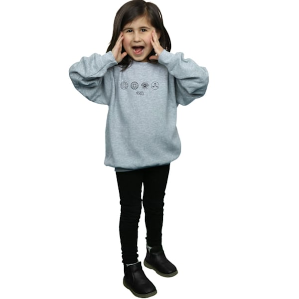 Fantastiska vidunder Girls Circular Icons Sweatshirt 9-11 år Spo Sports Grey 9-11 Years