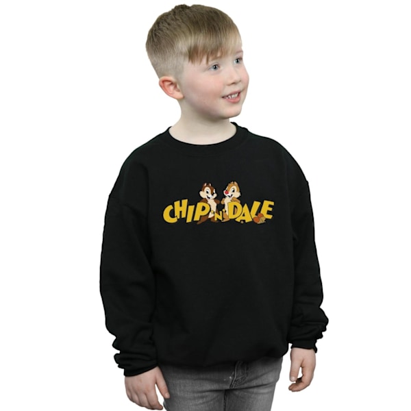 Disney Boys Chip And Dale Karaktär Logo Sweatshirt 3-4 År B Black 3-4 Years