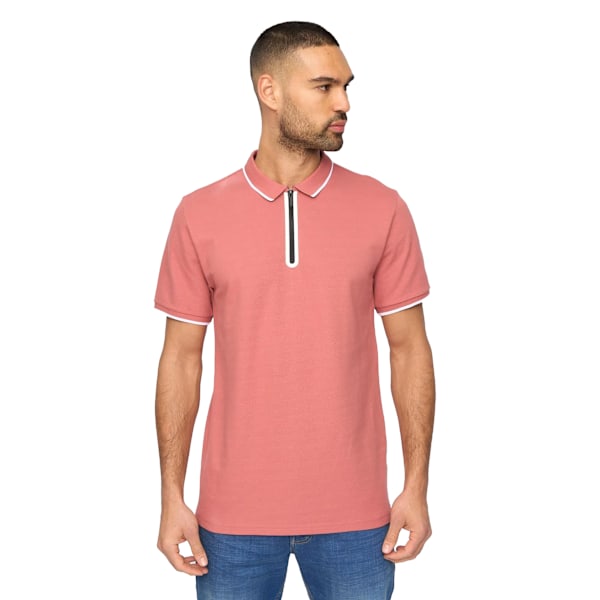 Bewley & Ritch Oakden Pikétröja med Dragkedja Fram för Män M Rosa Pink M