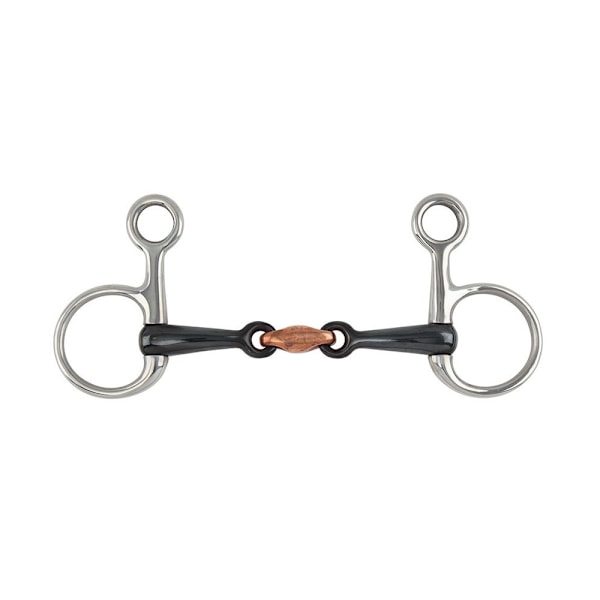 Shires Sweet Iron Horse Hängande Kindbett Snaffle Bit 5.5in Silver/ Silver/Black 5.5in