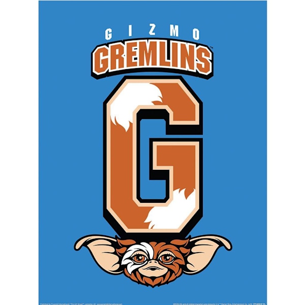 Gremlins Gizmo Jersey Print 40cm x 30cm Blå/Orange/Vit Blue/Orange/White 40cm x 30cm