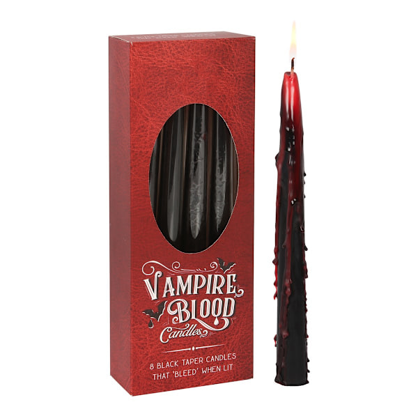 Something Different Vampire Blood Tapered Candles (Pack of 8) O Red/Black One Size