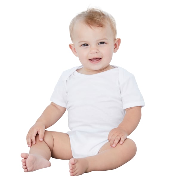 Bella + Canvas Baby Jersey Kortärmad Jumpsuit 3-6 månader Wh White 3-6 Months