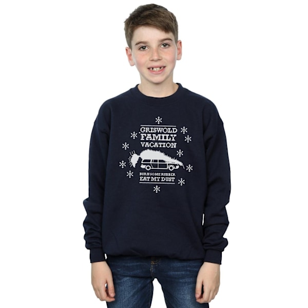 National Lampoon's Christmas Vacation Boys Eat My Dust Sweatshirt Navy Blue 5-6 Years