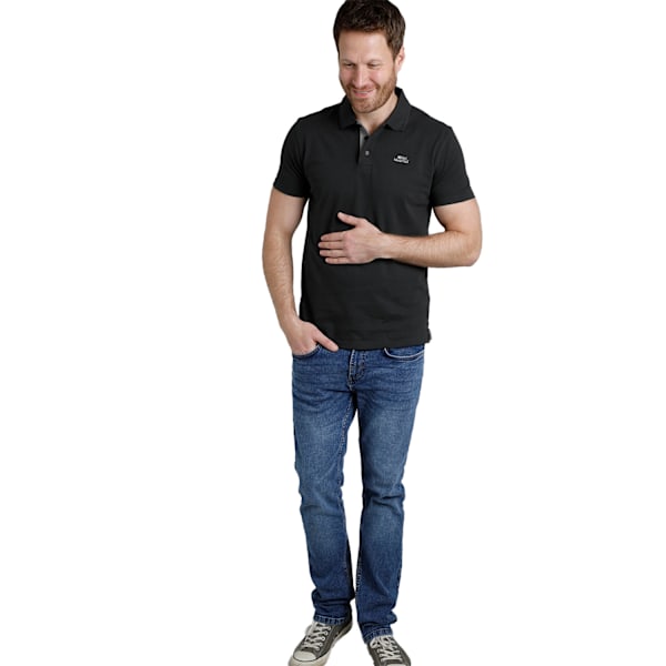 Weird Fish Miles Pique Organisk Polotröja S Svart Black S