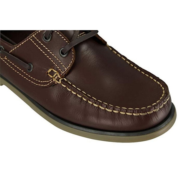 Dek herr mockasin båtskor 7 UK brun läder Brown Leather 7 UK