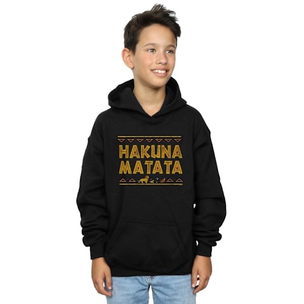 Disney Pojkar Lejonkungen Hakuna Matata Hoodie 7-8 År Svart Black 7-8 Years
