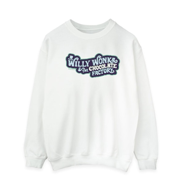 Willy Wonka Herr Chokladfabrik Logotyp Sweatshirt 4XL Vit White 4XL