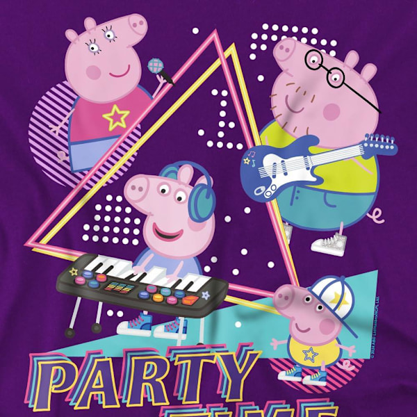 Greta Gris Barn/Kids Party Time Familj T-Shirt 3-4 År Lila Purple 3-4 Years