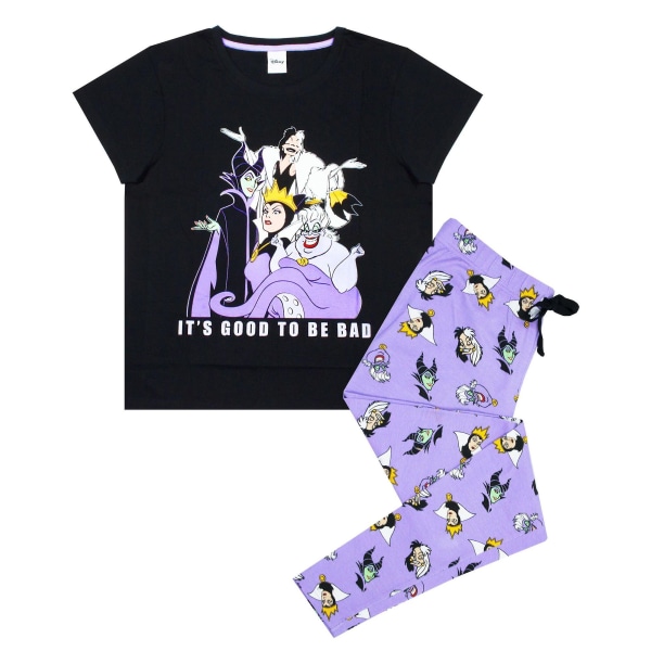 Disney Womens/Ladies Its Good To Be Bad Villains Pyjamas Set SB Black/Lilac S