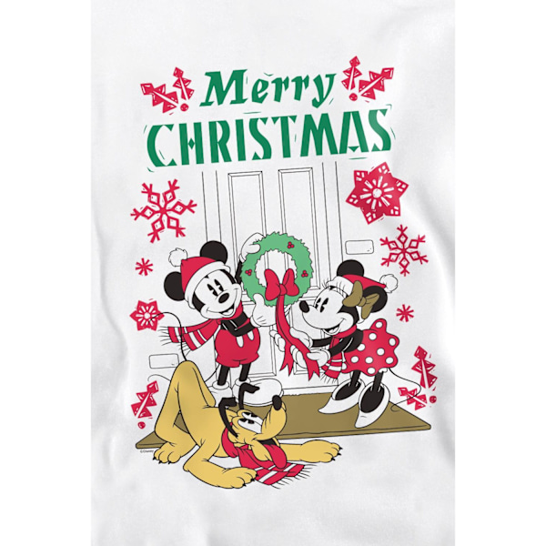 Disney Unisex Vuxen Mickey & Minnie Mouse Krans Jul Tröja White XL