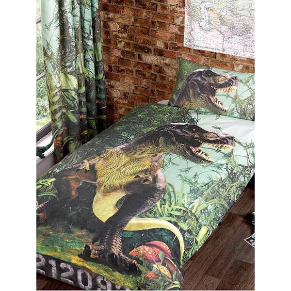 Urban Unique T-Rex Påslakanset Enkel Grön Green Single