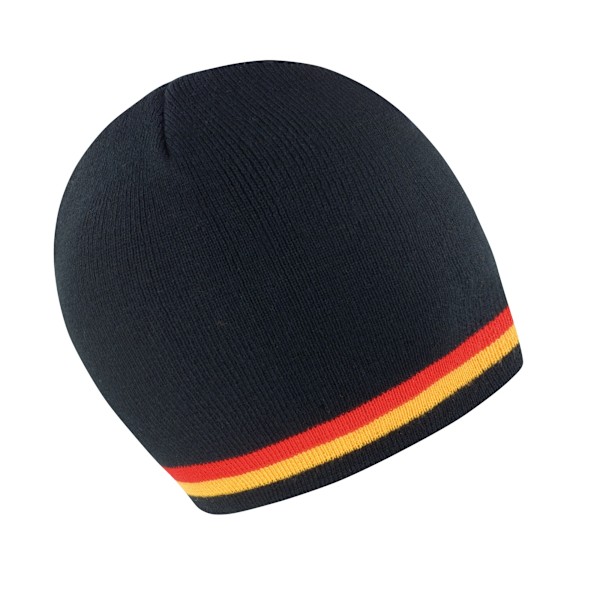 Result Unisex Vinter Essentials National Beanie Hat One Size Bl Black / Red / Gold One Size