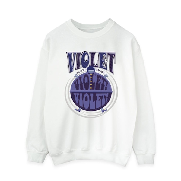 Willy Wonka Dam/Damer Violet Turning Violet Sweatshirt 3XL White 3XL