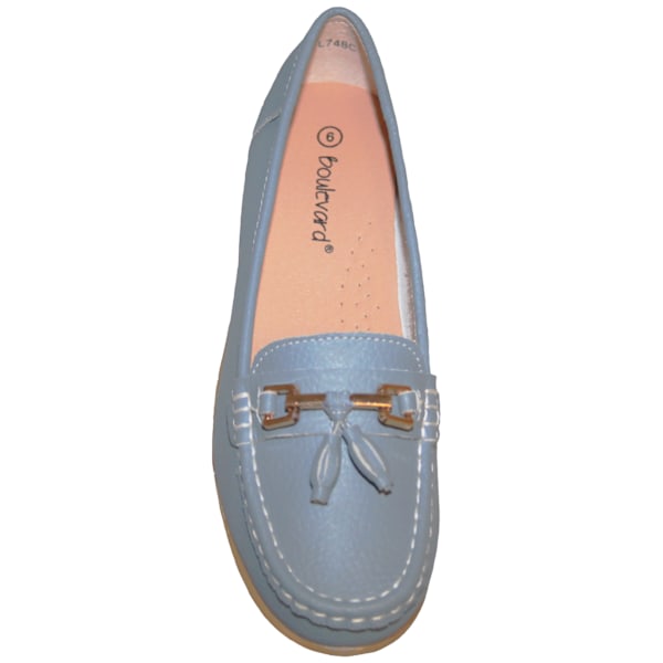 Boulevard Dam/Kvinna Action Läder Tofs Loafers 6 UK Baby Baby Blue 6 UK
