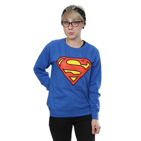 DC Comics Dam/Kvinnor Superman Logo Boyfriend Fit Sweatshirt Royal Blue L