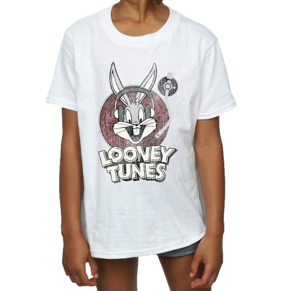 Looney Tunes Girls Bugs Bunny Circle Logo Bomull T-shirt 5-6 år White 5-6 Years