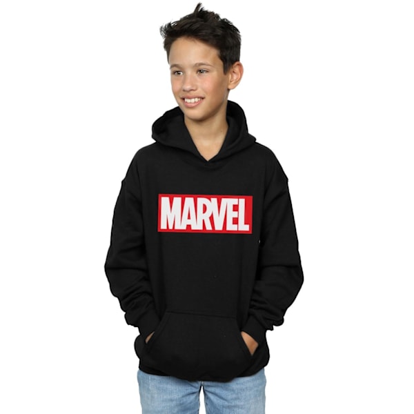 Marvel Comics Boys Classic Logo Hoodie 7-8 år Svart Black 7-8 Years