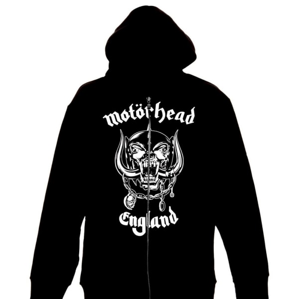 Motorhead Unisex Vuxen England Baksida Print Hel dragkedja Hoodie M Bla Black M