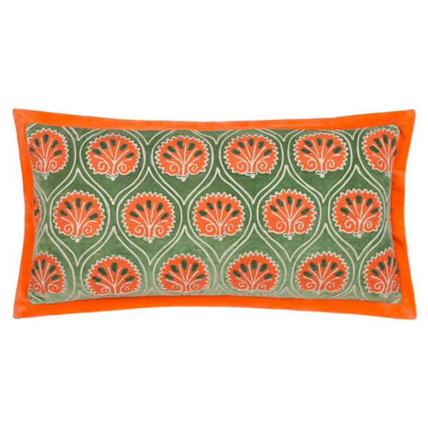 Paoletti Casa Broderad Kuddfodral 30cm x 60cm Peridot/Ora Peridot/Orange 30cm x 60cm