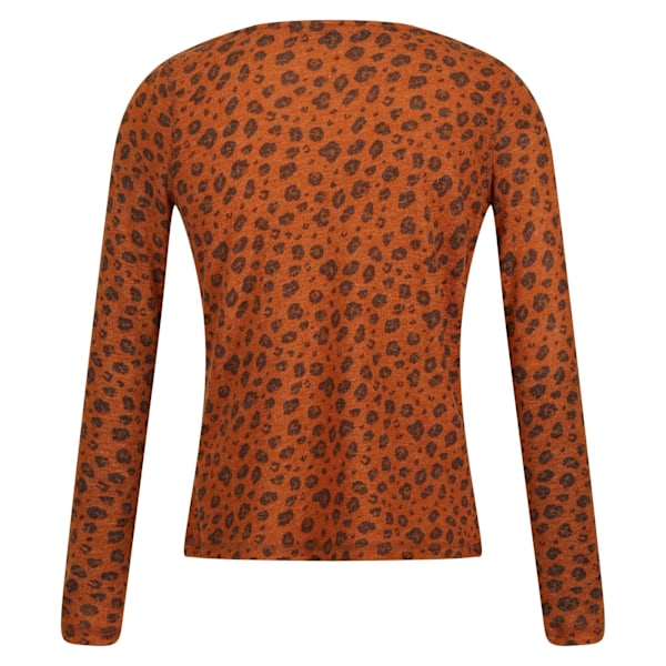 Regatta Dam/Kvinnor Frayda Leopardmönstrad Topp med Krage 14 UK Copper Almond 14 UK