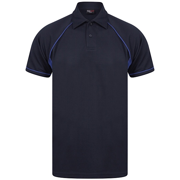 Finden And Hales Performance Piped Polo Shirt för män, 3XL, marinblå/kunglig blå Navy/Royal Blue 3XL