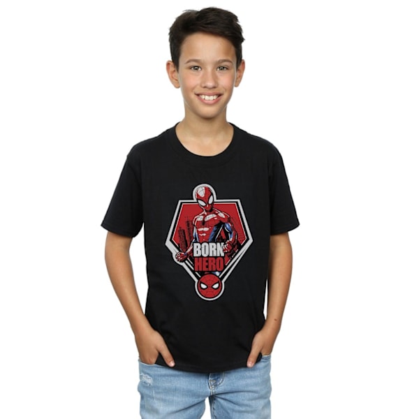 Marvel Boys Spider-Man Born Hero T-shirt 12-13 år Svart Black 12-13 Years