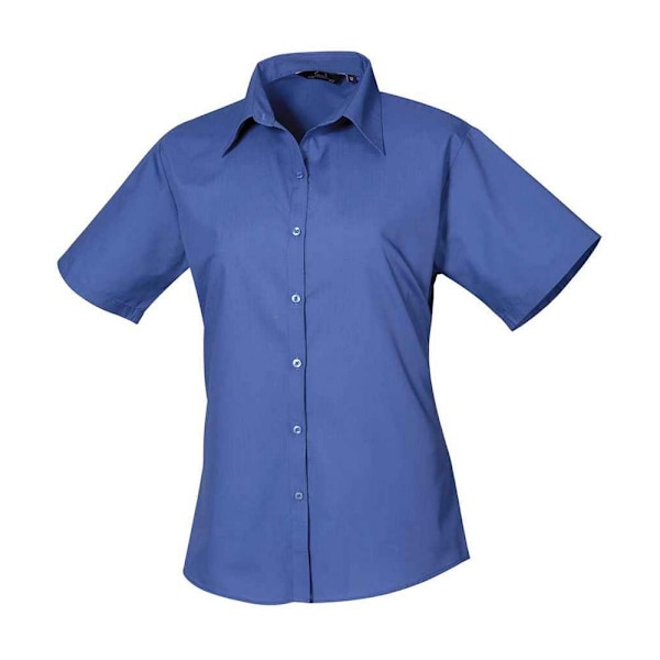 Premier Dam/Dam Poplin Kortärmad Blus 10 UK Royal B Royal Blue 10 UK