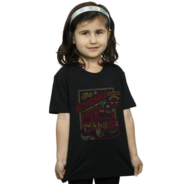 Marvel Girls Deadpool The Despicable Food Truck bomull T-shirt Black 5-6 Years