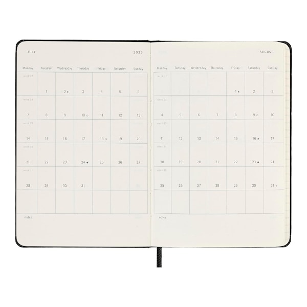 Moleskine 2025 Hårdpärm Planerare One Size Solid Black Solid Black One Size