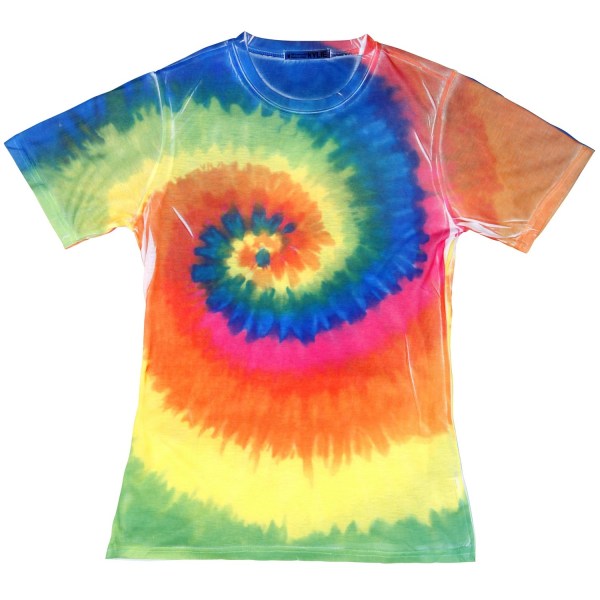 Colortone Dam/Dam Kortärmad Rainbow Tie Dye T-shirt 2X Rainbow 2XL