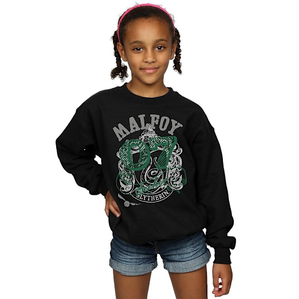 Harry Potter Flickor Draco Malfoy Seeker Slytherin Sweatshirt 7-8 Black 7-8 Years