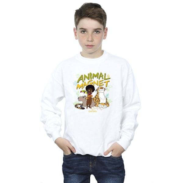 Disney Boys Encanto Animal Magnet Sweatshirt 7-8 år Vit White 7-8 Years