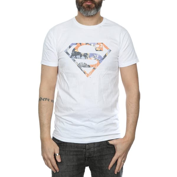 DC Comics Herr Superman Blommig Logotyp 2 T-Shirt M Vit White M