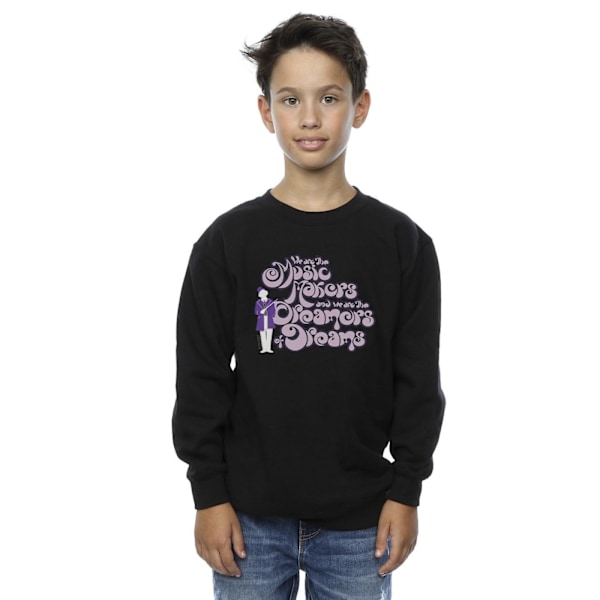 Willy Wonka Boys Dreamers Text Sweatshirt 9-11 år Svart Black 9-11 Years